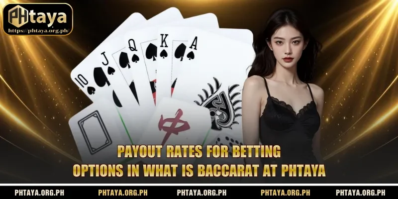 Payout rates for betting options in what is baccarat at Phtaya