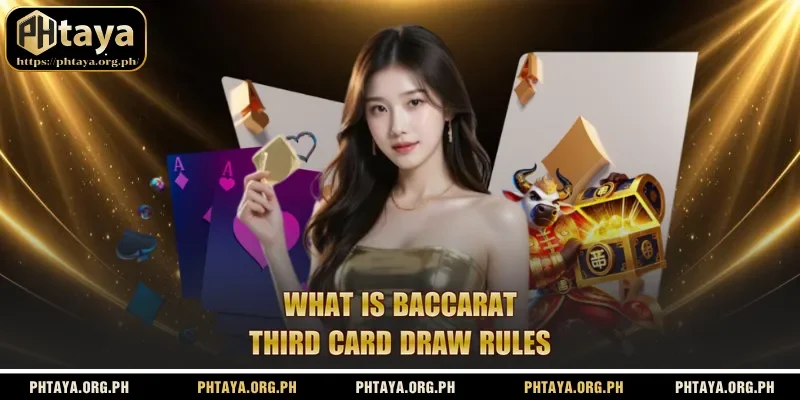 What is baccarat third card draw rules